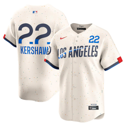 Clayton Kershaw Los Angeles Dodgers 2024 Nike City Connect Limited Player Jersey - Cream