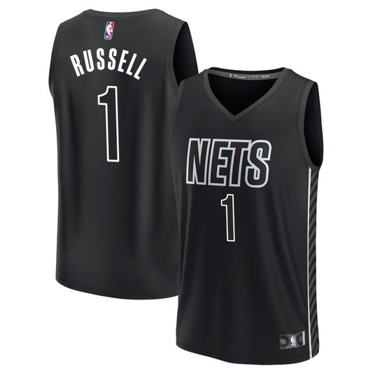 D'Angelo Russell Brooklyn Nets Nike Swingman Statement Jersey - Black