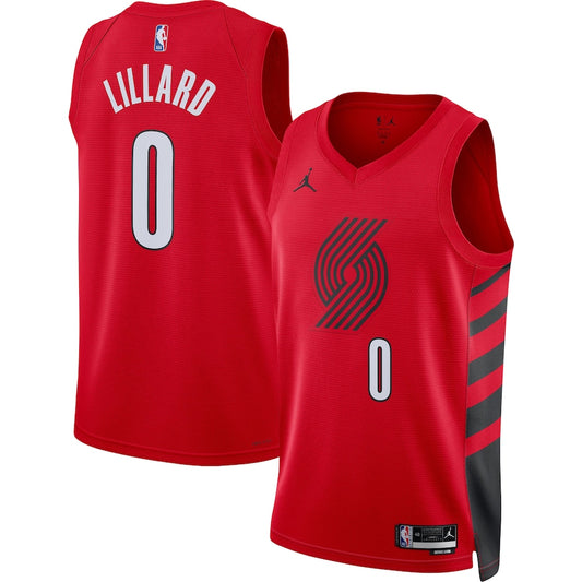 Damian Lillard Portland Trail Blazers Throwback Player Jersey - Red