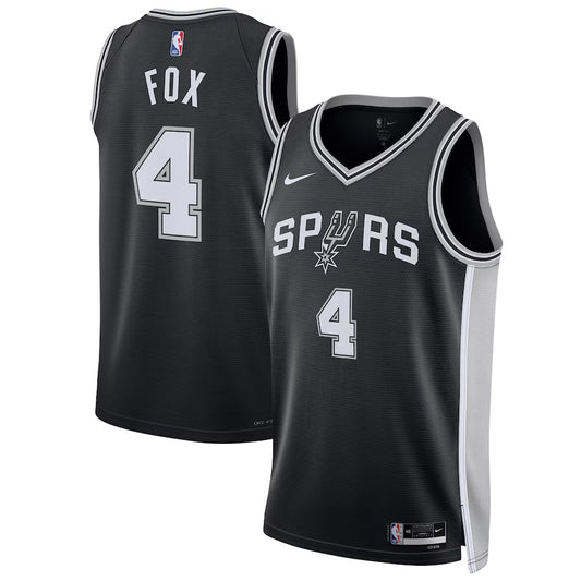 De'Aaron Fox San Antonio Spurs Nike Swingman Icon Jersey - Black