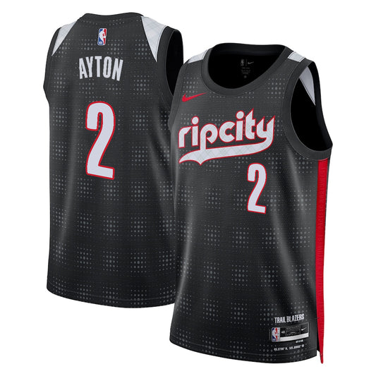 Deandre Ayton Portland Trail Blazers 2024/2025 Nike Swingman City Jersey - Black