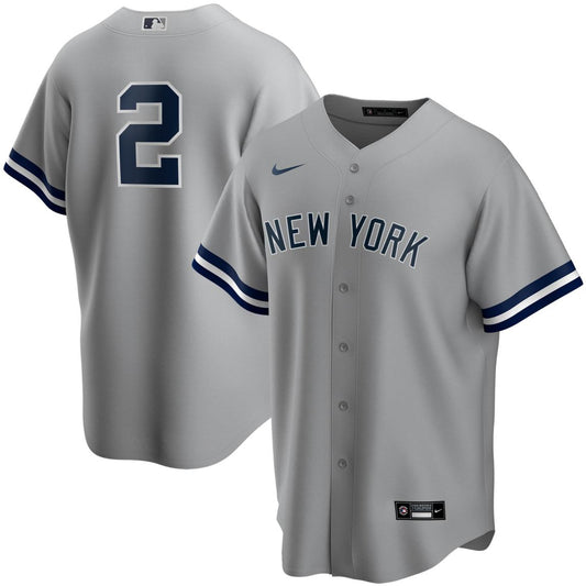 Derek Jeter New York Yankees Nike Away Throwback Player Jersey - Gray