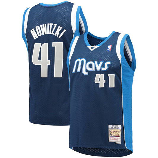 Dirk Nowitzki Dallas Mavericks Throwback Player Jersey - Navy