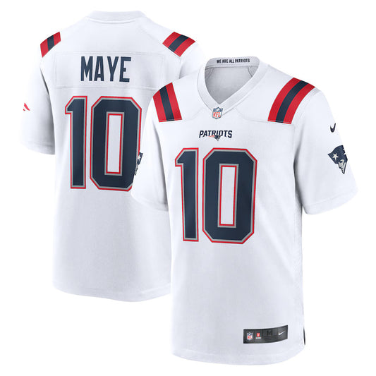 Drake Maye New England Patriots Nike Game Player Jersey - White