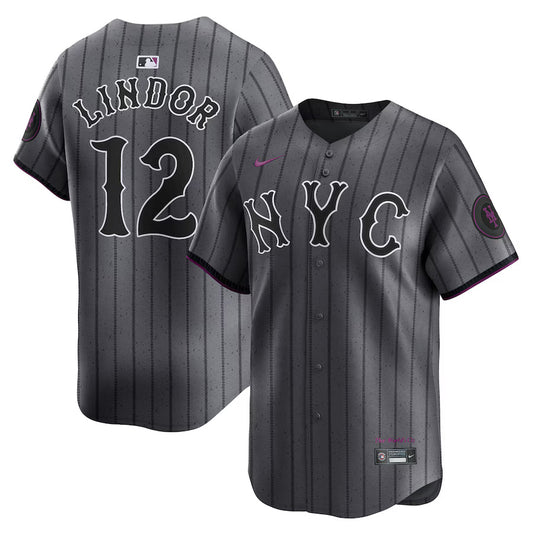 Francisco Lindor New York Mets 2024 Nike City Connect Limited Player Jersey - Graphite