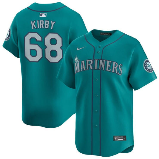 George Kirby Seattle Mariners Nike Alternate Limited Player Jersey - Aqua