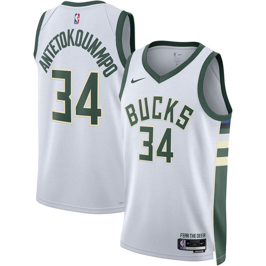 Giannis Antetokounmpo Milwaukee Bucks Nike Swingman Association Jersey - White