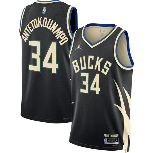 Giannis Antetokounmpo Milwaukee Bucks Nike Swingman Statement Jersey - Black