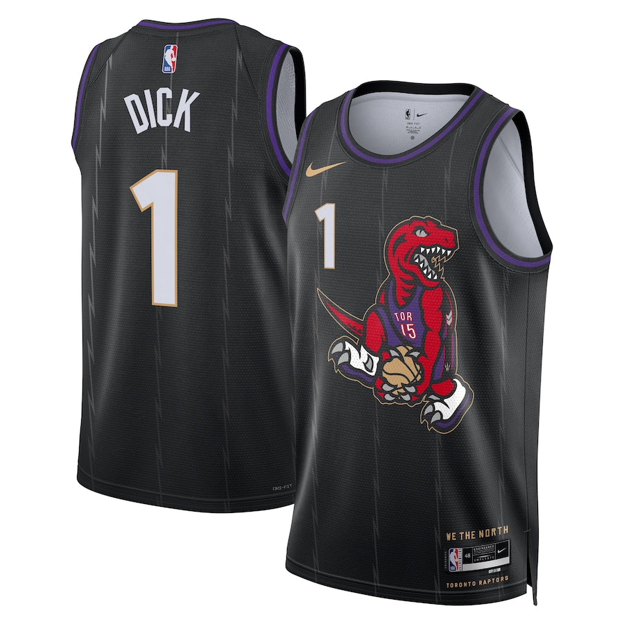 Gradey Dick Toronto Raptors 2024/2025 Nike Swingman City Jersey - Black