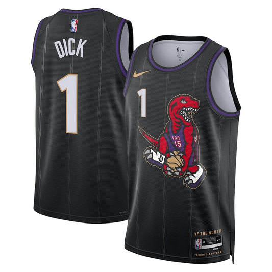 Gradey Dick Toronto Raptors 2024/2025 Nike Swingman City Jersey - Black