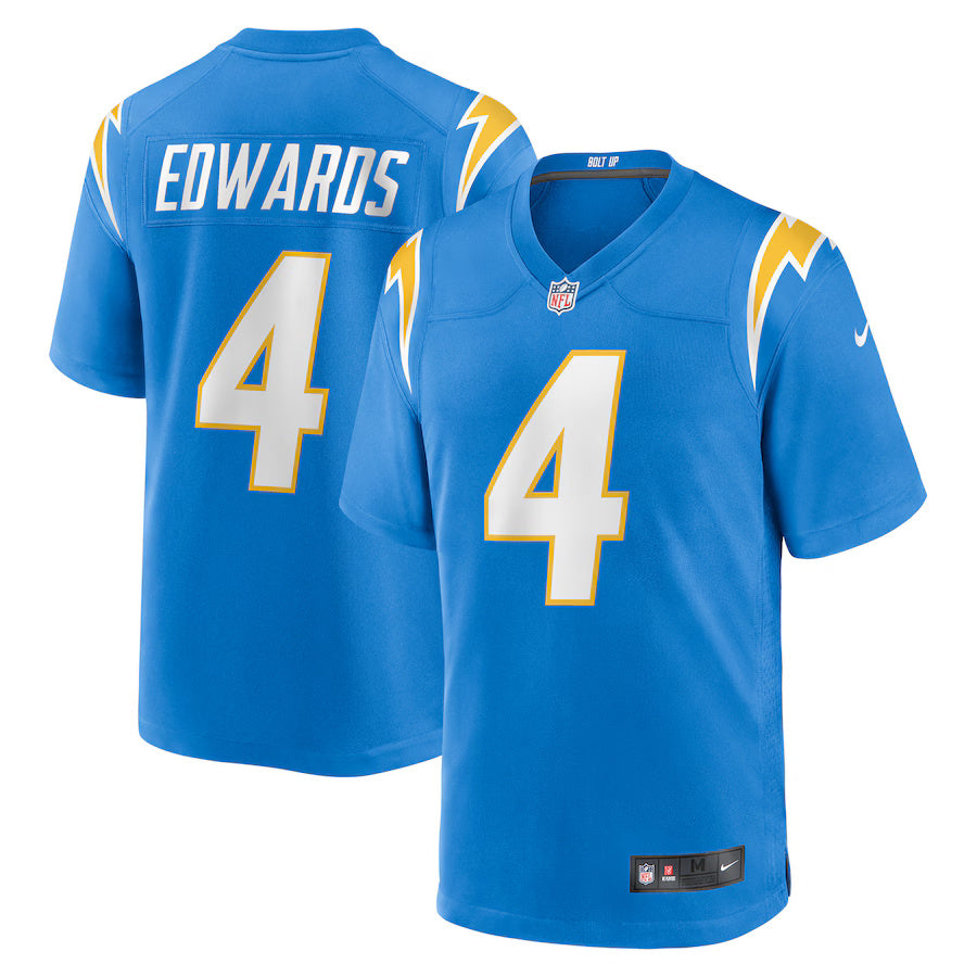 Gus Edwards Los Angeles Chargers Nike Game Player Jersey - Powder Blue