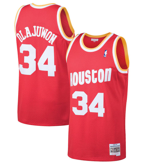 Hakeem Olajuwon Houston Rockets Throwback Player Jersey - Red