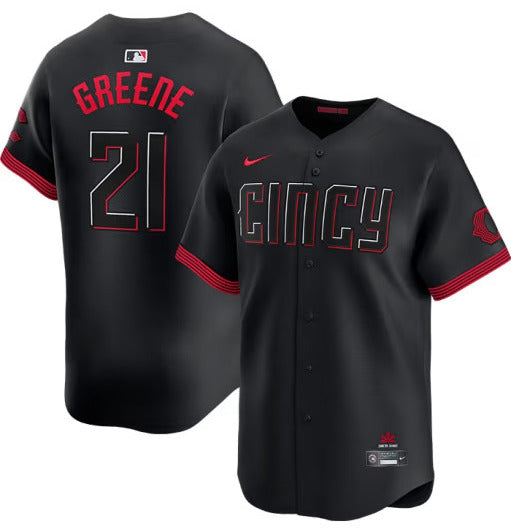 Hunter Greene Cincinnati Reds Nike City Connect Limited Player Jersey - Black