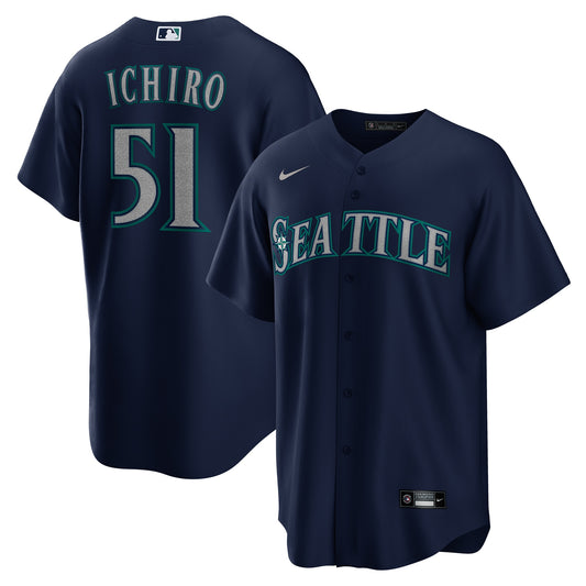 Ichiro Suzuki Seattle Mariners Nike Alternate Throwback Player Jersey - Navy