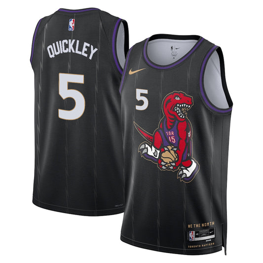 Immanuel Quickley Toronto Raptors 2024/2025 Nike Swingman City Jersey - Black