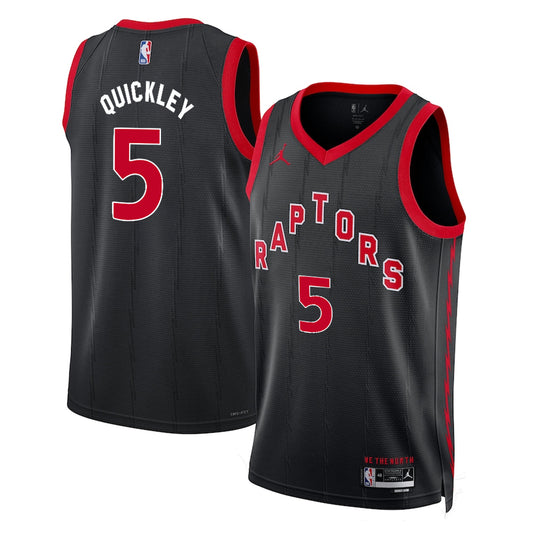 Immanuel Quickley Toronto Raptors Nike Swingman Statement Jersey - Black