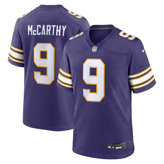 J.J. McCarthy Minnesota Vikings Nike Classic Game Player Jersey - Purple