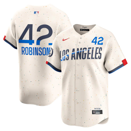 Jackie Robinson Los Angeles Dodgers 2024 Nike City Connect Limited Player Jersey - Cream