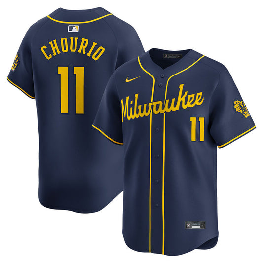 Jackson Chourio Milwaukee Brewers Nike Alternate Limited Player Jersey - Navy