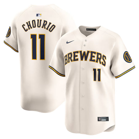 Jackson Chourio Milwaukee Brewers Nike Home Replica Player Jersey - Cream