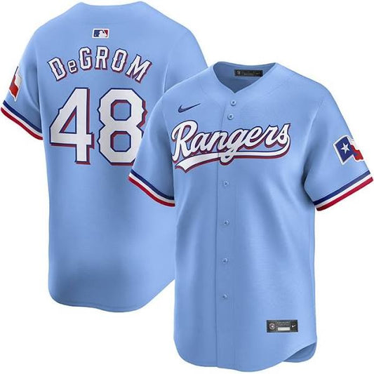 Jacob DeGrom Texas Rangers Nike Alternate Limited Player Jersey - Light Blue
