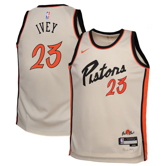 Jaden Ivey Detroit Pistons 2024/2025 Nike Swingman City Jersey - Bone
