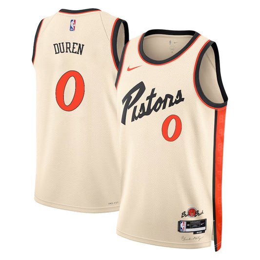 Jalen Duren Detroit Pistons 2024/2025 Nike Swingman City Jersey - Bone