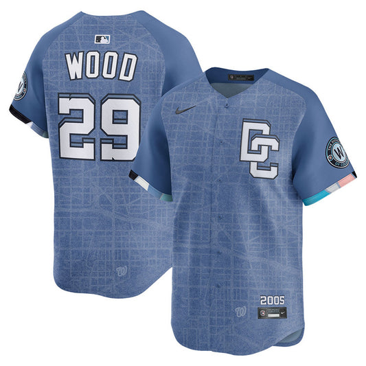 James Wood Washington Nationals 2025 Nike City Connect Limited Player Jersey - Blue
