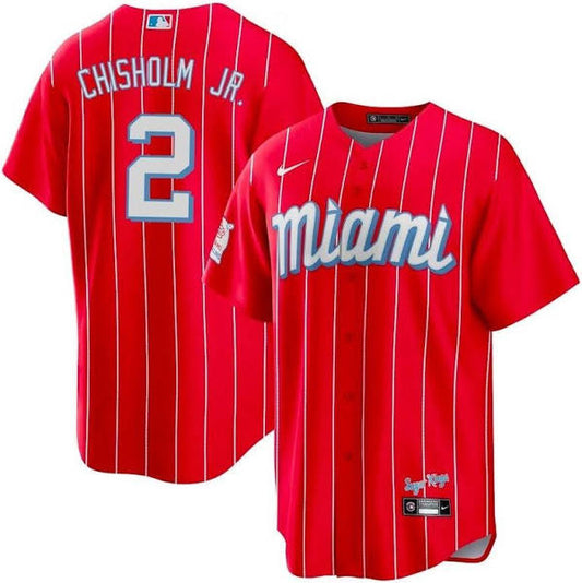 Jazz Chisholm Jr. Miami Marlins Nike City Connect Limited Player Jersey - Red