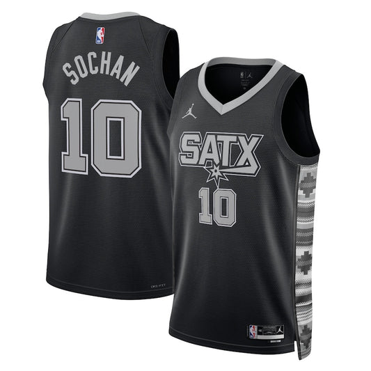 Jeremy Sochan San Antonio Spurs Nike Swingman Statement Jersey - Black