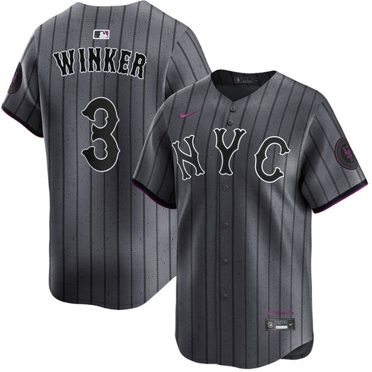 Jesse Winker New York Mets 2024 Nike City Connect Limited Player Jersey - Graphite