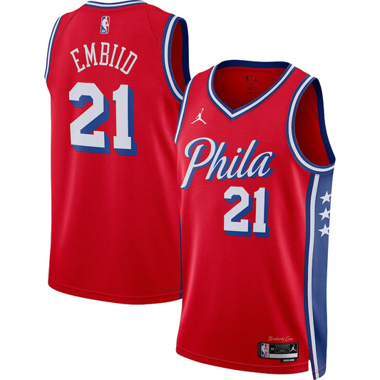Joel Embiid Philadelphia 76ers Nike Swingman Statement Jersey - Red