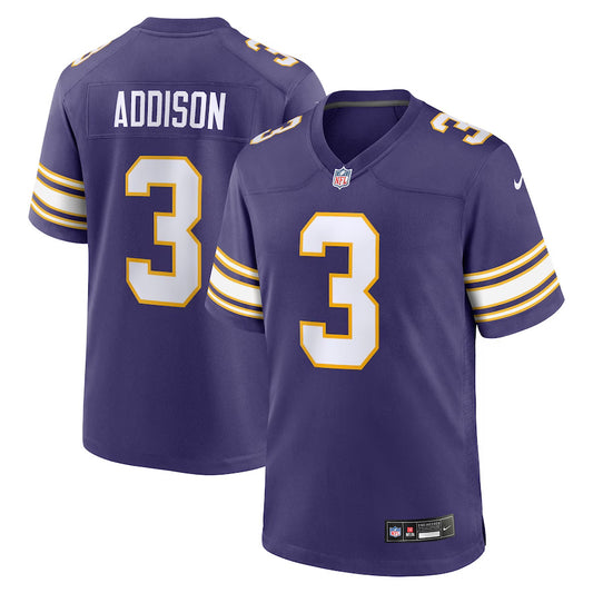 Jordan Addison Minnesota Vikings Nike Classic Game Player Jersey - Purple