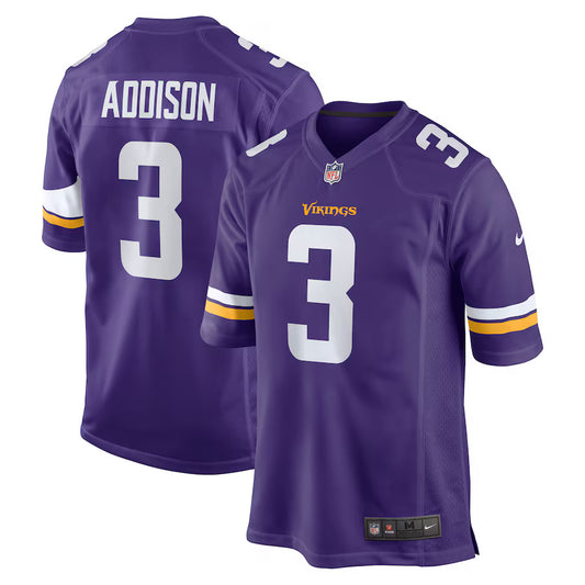 Jordan Addison Minnesota Vikings Nike Game Player Jersey - Purple