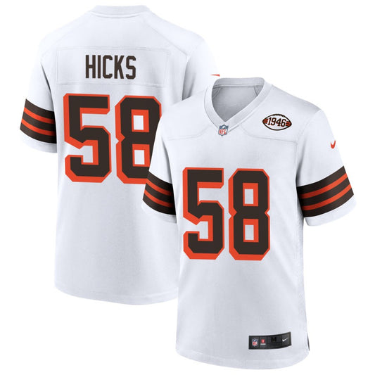 Jordan Hicks Cleveland Browns Nike 1946 Collection Game Player Jersey - White