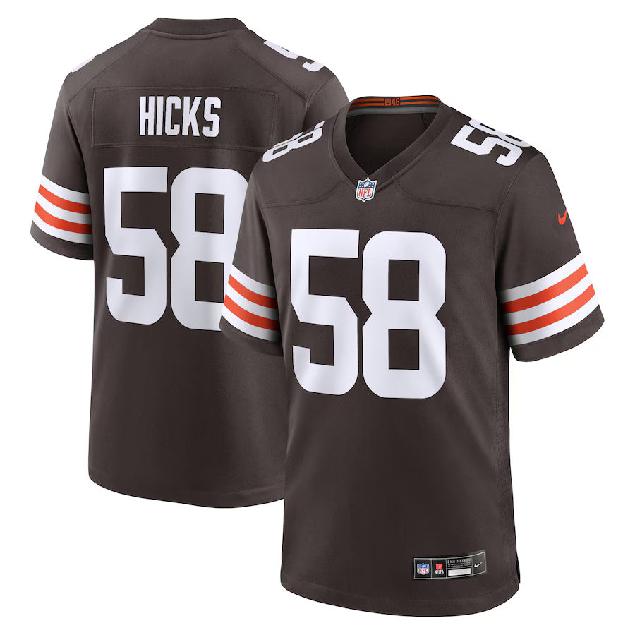 Jordan Hicks Cleveland Browns Nike Game Player Jersey - Brown