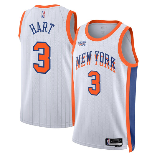 Josh Hart New York Knicks 2024/2025 Nike Swingman City Jersey - White