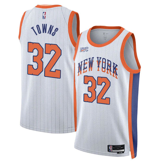 Karl-Anthony Towns New York Knicks 2024/2025 Nike City Jersey - White