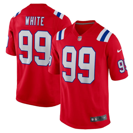 Keion White New England Patriots Nike Alternate Game Player Jersey - Red