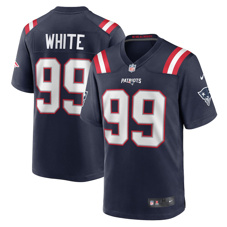 Keion White New England Patriots Nike Game Player Jersey - Navy