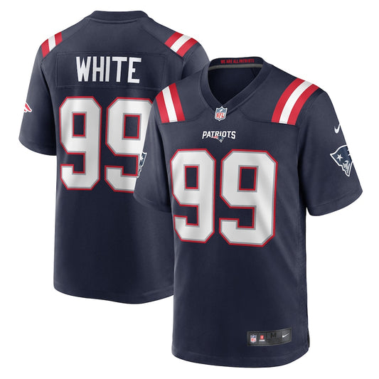 Keion White New England Patriots Nike Game Player Jersey - Navy