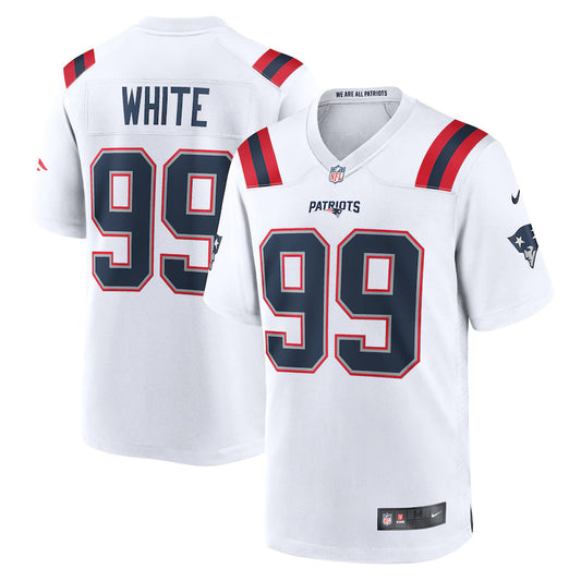 Keion White New England Patriots Nike Game Player Jersey - White