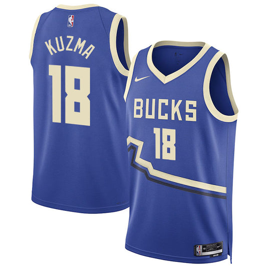 Kyle Kuzma Milwaukee Bucks 2024/2025 Nike Swingman City Jersey - Royal