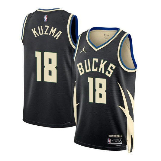 Kyle Kuzma Milwaukee Bucks Nike Swingman Statement Jersey - Black