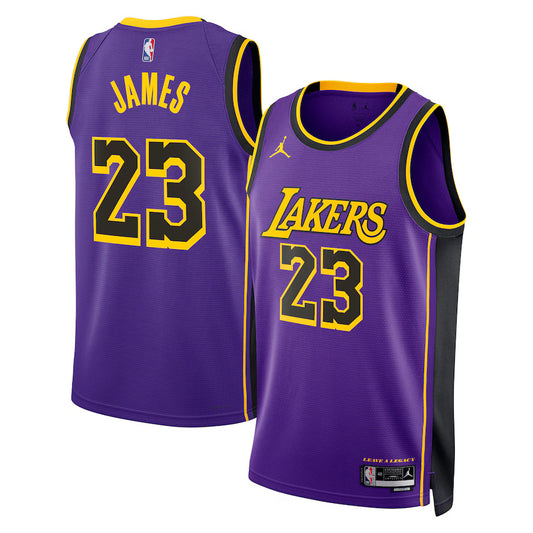 LeBron James Los Angeles Lakers Nike Swingman Statement Jersey - Purple