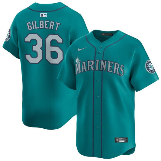Logan Gilbert Seattle Mariners Nike Alternate Limited Player Jersey - Aqua