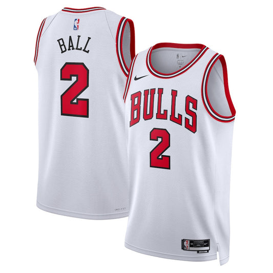 Lonzo Ball Chicago Bulls Nike Swingman Association Jersey - White