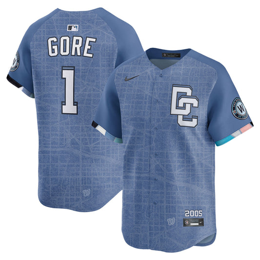 MacKenzie Gore Washington Nationals 2025 Nike City Connect Limited Player Jersey - Blue