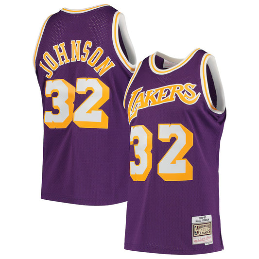 Magic Johnson Los Angeles Lakers Throwback Player Jersey - Purple