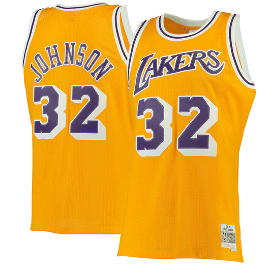 Magic Johnson Los Angeles Lakers Throwback Player Jersey - Gold